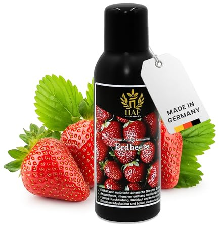 HAF Concentré d'infusion pour sauna Fraise 100 ml | Parfum sauna aux huiles essentielles naturelles | Infusion de sauna sans additifs artificiels | Huile de sauna pour un parfum intense et durable
