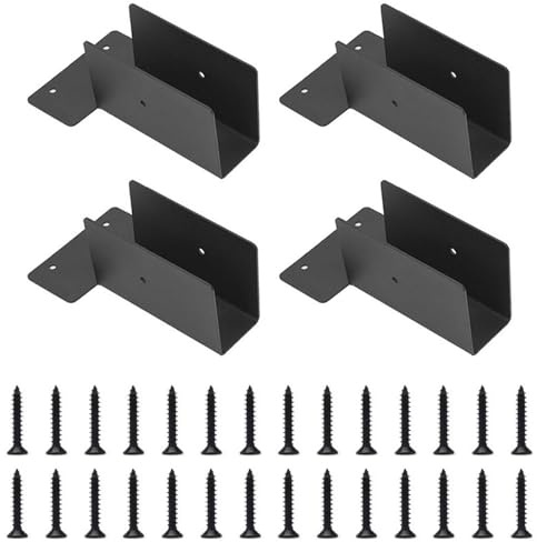 4 PCS Pergola Brackets, Stainless Steel Top Mounting Corner Brackets Pergola Upper Joint Beam Frame Connector for Garden, Patio Gazebo, Log Cabin