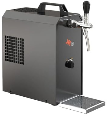 ich-zapfe Untertheken Komplett Set - Zapfanlage, Bierzapfanlage Jet 30K Bierkoffer mit Luftpumpe Durchlaufkühler 1-leitig Trockenkühler, bis zu 35 Liter/h, Set 4 Zapfköpfe