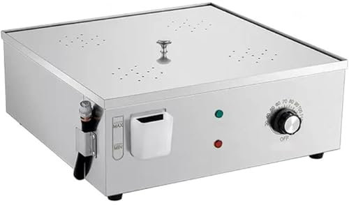 SAYEYBU Vaporera EléCtrica para Bollos, Vaporizadora De Acero Inoxidable De 4000 W, Temperatura Ajustable De 30 A 110 °C, Alarma De EbullicióN En Seco,Plata,4holes