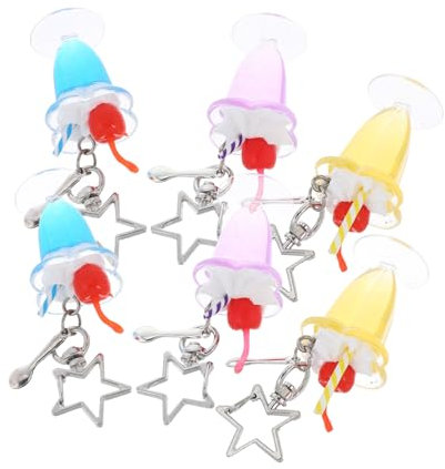 VALICLUD 6 Stücke Eisbecher-anhänger Mit Dessert Niedliche Keychain Charms Für Geldbörse Rucksack Handtasche Dekoration