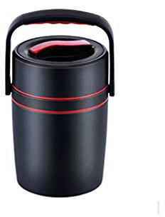 ETZRYSYB Lonchera de acero inoxidable a prueba de fugas, doble pared aislada al vacío con tapa de asa, a prueba de fugas, lonchera de 3 niveles con aislamiento térmico