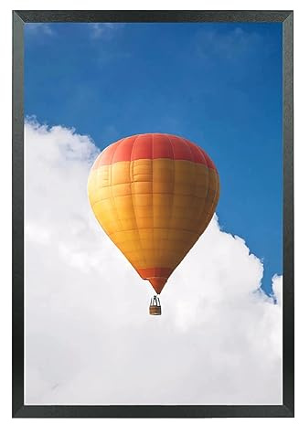 Bilderrahmen aus Massivholz, 33 x 55 cm, 33 x 55 cm, Posterrahmen, schwarz, geeignet für Panorama-Fotos, Poster, Malerei, Gruppenfoto, Puzzle (UX22B1322)