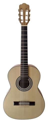 Konzertgitarre 3/4 WoidBua SS200 massiv Fichte Kirsche Preamp Tuner inkl. Gigbag – für Kinder 9–11 Jahre – Volksmusik Gitarre mit Fishman Presys – warmer Klang, seidenmatt lackiert