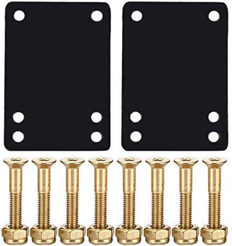 Hotainoys Glod Universal Truck Risers Planche à roulettes Riser Pads Skateboard Riser Pad Vis Ensemble de Montage Remplacement Matériel Boulons Ensemble pour Longboards Scooters Cruisers