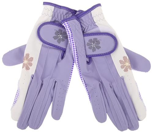 BESTOMZ Guanti da Golf da Donna Traspiranti e Antiscivolo per Entrambe le Mani, Taglia 20, Tessuto Flessibile e Resistente per Sport All’aperto, Protezione Mani Durante Gioco e