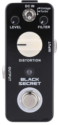 Gundhgstrr Pedal de Refuerzo para Guitarra Eléctrica. Pedal de Guitarra Black Secret Mini. Pedal de Distorsión para Guitarra Eléctrica. True Bypass.