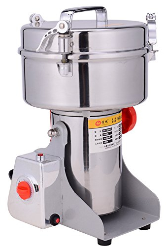 Topchances - Mulino elettrico per cereali a rotazione, su larga scala, 2000 g, in acciaio inox, macinino per cereali, farina, polverizzatore per erbe aromatiche, macchina in polvere superfine 220 V