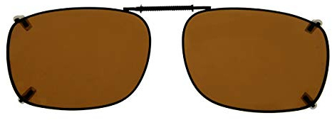 Eyekepper Metal Frame Rim Polarized Lens Clip On Sunglasses 54X37MM (Brown)