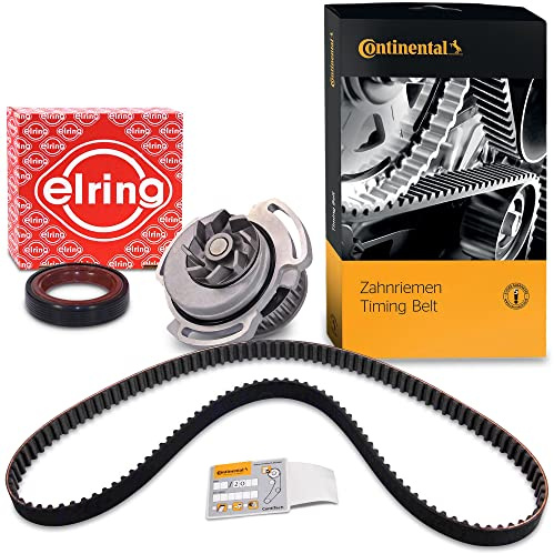 1x Original CONTITECH Zahnriemen + Wasserpumpe +2x ELRING Wellendichtring