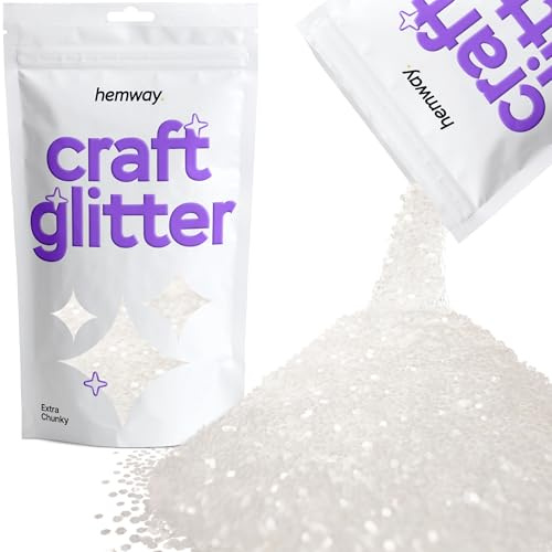 Hemway Craft Glitter 100g 3,5 Unzen Extra-Chunky 1/24 0,040 1MM (weiß)