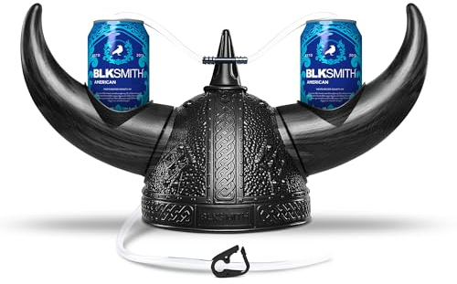 BLKSMITH Viking Drinking Hat | Viking Helmet | Drinking Accessories for Parties & College | Fits 16 - 24 Head