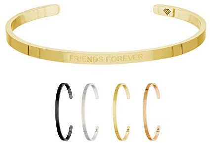 Max Palmer | BFF Armband/Armreif mit Spruch Gravur Friends Forever [04.] - Gold
