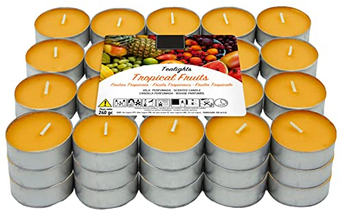 60 Teelichter mit tropischen Früchten Duft