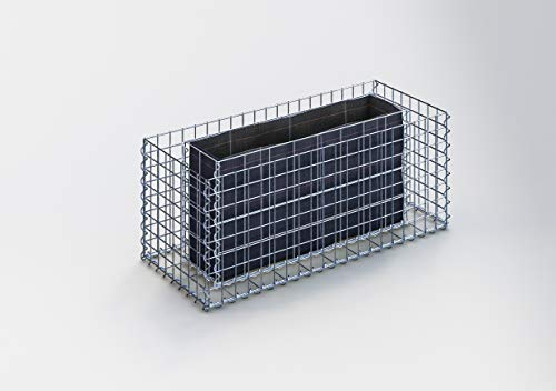 GABIONA Hochbeete für Garten Gabionen Drahtkörbe für Steine eckig Wandstärke 10cm I 4mm Gabionen Gitter galvanisch verzinkt Maschenweite 5X 5cm I Gabionen Steinkorb L/H/B (100 x 40 x 40 cm)