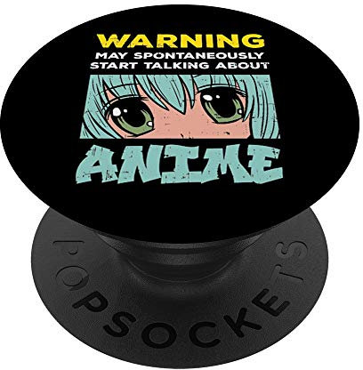 Warning Anime Eyes Aesthetic Funny Japanese Manga Otaku Gift PopSockets PopGrip: Swappable Grip for Phones & Tablets