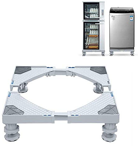 Washing Machine Base，Multi-Functional Adjustable Movable Base Refrigerator Stand with 4 Strong Feets for Washing Machine Refrigerator and Dryer