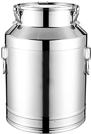 YBSY 201 bidons de Lait de Transport en Acier Inoxydable barils Seau à vin scellé Pot de Lait Pot fourre-Tout Bouteille avec Boucle de Verrouillage,14L