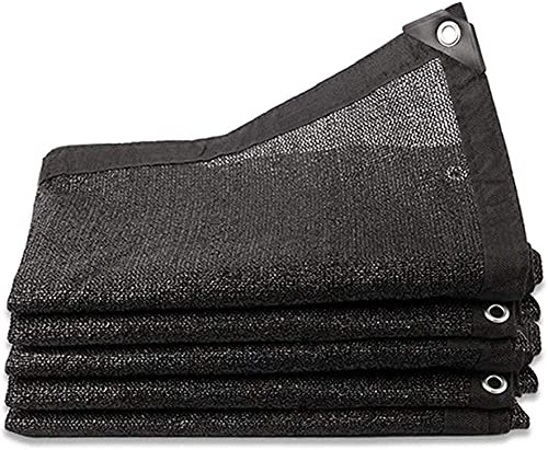 Shade Netting 60% Sunblock Shade Cloth - Black Bulk UV Resistant Fabric Mesh Tarp for Greenhouse Plant Shade Net Taped Edge with Grommets Included Black 4-Pin Breathable (2mx2m/6.6ftx6.6ft)