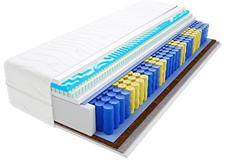 Godre Matratze 70x200 cm Doppelmatratze, H3 & H5 Federkernmatratze, Taschenfederkernmatratze 16 cm Hoch Latex Kokosfaser Rosshaar Profilierter Visco Memory Hypoallergene Dario Mini Visco Molet