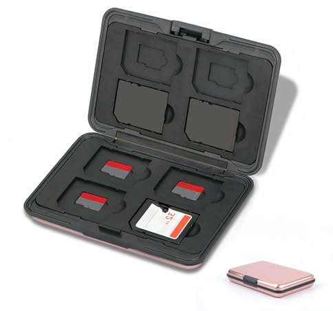 Jaimela Speicherkarten-Tasche Wasserdicht Schutzhülle für 8 TF und 8 SD Karten, Tragetasche für SD, SDXC, SDHC und Micro SD Karten (Rosa)