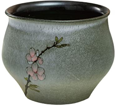 PEVSCO Kreativer Blumentopf aus Keramik, Orchidee, spezieller Blumentopf, Kleiner Topf mit Ablaufloch, handbemalter Pflaumen-Dekorationstopf Übertöpfe (Größe: 18 x 16 cm, 12 x 12 cm, Farbe: A)