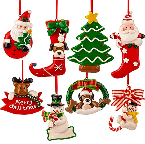 alles-meine.de GmbH 10 Stück große Weihnachtsbaumanhänger Weihnachtsfiguren_ Innen & Außen - 13 cm - bruchfest - Kunststoff - wetterfest + wasserfest - Anhänger - Weihnachtsb..