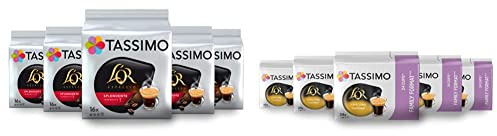 Tassimo Café Dosettes - 80 boissons L'Or Espresso Splendente (lot de 5 x 16 boissons) & Café Dosettes - 120 boissons L'Or Long Classique (lot de 5 x 24 boissons)