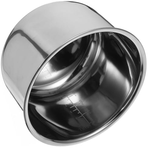 UPKOCH Pot Intérieur Inox 304 Pour Cuiseur À Riz 7.80 X 7.80 X 4.72 Pouces Remplacement Polyvalent Avec Fond Épais Pour Cuisson De Riz Soupes Et Gâteaux Quotidiens