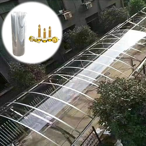 Transparent Polycarbonat Gewächshausplatten Wasserdicht Klar und UV-geschützt Dach Platten,Vordach Überdachung,für Garten,Terrasse Vordächer,Pavillon,Terrassen,AußEnbereich,Anpassbar (1x10m)