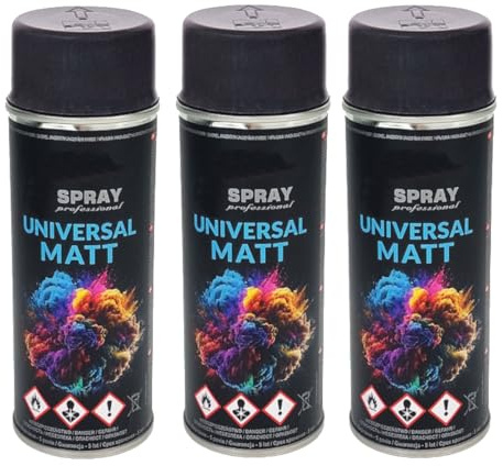 VE-INDUSTRIES Lackspray nach RAL 3er Sparpack Spraydose 400ml Buntlack für Holz, Metall (7016 Anthrazit Matt)