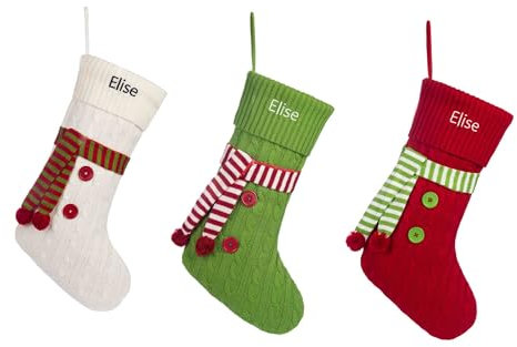 Lam Hub Fong Weihnachtsstrumpf Personalisiert mit Namen Nikolausstrumpf Groß Nikolaussocke zum Aufhängen Weihnachtsdekoration Geschenke für Weihnachten (# 4)