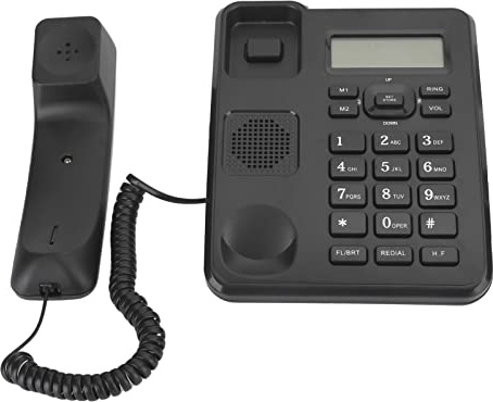 Corded Phone, Fixed Telephone Wired Landline Desk Phone, Support Both DTMF and FSK System Caller ID Display, for Home Business Office Fixed Telephone