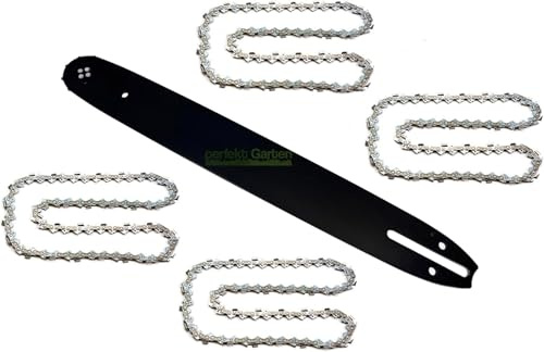 38cm 1,5mm 0,325 64TG barra guía de motosierra + 4 x cadenas compatible con Scheppach CSH46 /(CSH 46)