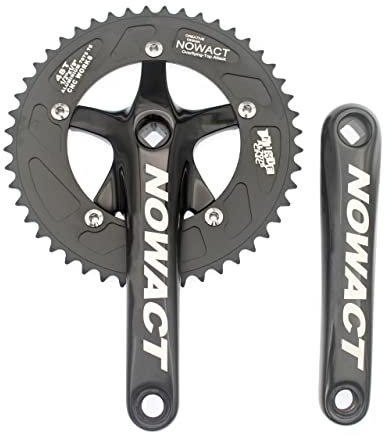 QmeNa Kurbelgarnitur 48t Road Bike Crankset 130 BCD. Single Geschwindigkeit Feste Gang Fahrrad Kurbel Set Aluminiumlegierung Fahrradkettenrad-Kettenblatt Crankset