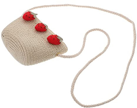 OFFSCH 1stk Strohsack Für Kinder Umhängetasche Aufbewahrungstasche Für Kinder Damenhandtaschen Aus Stroh Handtasche Für Kleine Mädchen Fräulein Kleines Mädchen Erröten