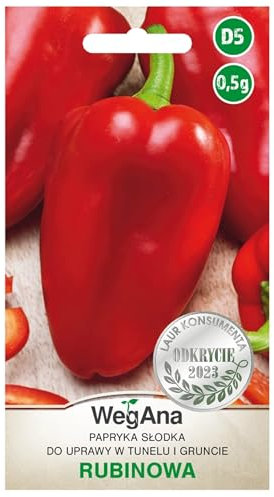 WegAna Paprika Rubinowa Samen 0,5g Robuste Gemüsesamen Gemüse Samen Anzucht Saatgut für Gewächshaus Paprikasamen Süße