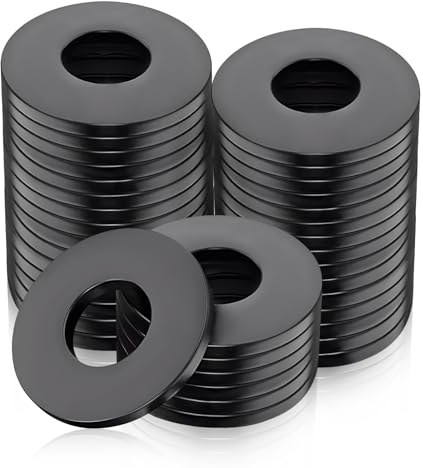 Alethron Unterlegscheiben M8 X 16mm 50 Stk Beilagscheiben Flache Unterlegscheiben M8 Edelstahl Schwarz A2 V2A DIN9021 / ISO703 Karosseriescheiben Distanzscheiben für Schrauben Gewindestange