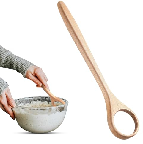 Frusta danese da 30,5 cm, frusta per pane a lievitazione naturale in legno, accessori per la cottura del pane a lievitazione naturale, frusta lunga per impastare pane, pasticceria, pizza e uova