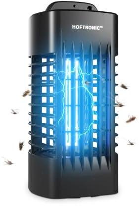 HOFTRONIC - Insektenvernichter 1000 Volt - UV Insektenfalle 4 Watt 20m² - Effektiv gegen Lebensmittelmotten, Gartenmotten, Stechmücken, Fliegen u. Fliegende Insekten