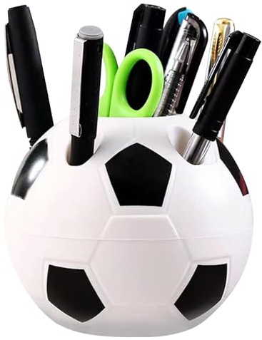 lomdung Stifteköcher, Stiftehalter im Fußball-Stil für Schüler mit 6 Löchern, Tisch Organizeraus Kunststoff, Stifte Organizer für Büro Zuhause Schule, Perfektes Einschulung Geschenk und Geburtstag