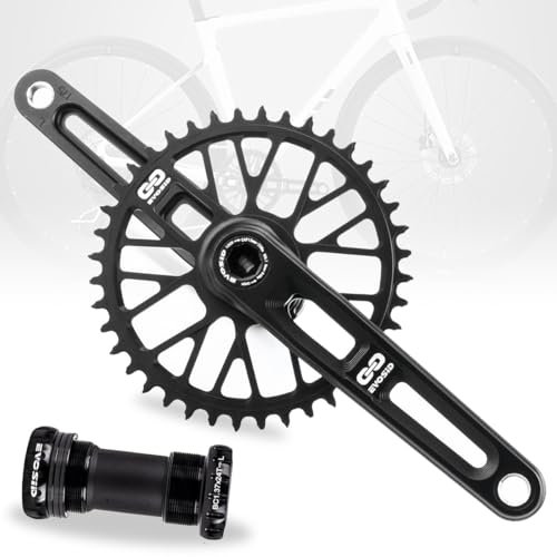 HZXQCVB Integriert Hohl Rennrad-Kurbelgarnitur Mit Tretlager 165/170/175mm Kurbelarm-Satz 40T/42T/44T/46T/48T GXP Kettenblatt Für 7/8/9/10/11/12 Gang(175mm Black,46T)