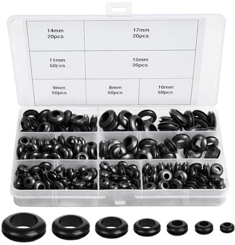 Rubber Grommets for Holes Cables Assorted 260 Pcs Rubber Grommet Kit Cable Hole Gaskets Cover Conductor Wiring Blanking Grommets Set 7 Sizes