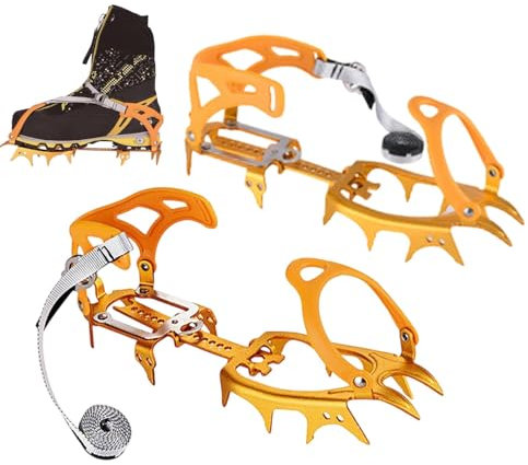 Eisklampen Bergsteigen 14 Spikes Eisklampen Traktion Schneegriffe Anti-Rutsch Wandern Eisklampen Eisgriffe Walking Klettern Eisklampen