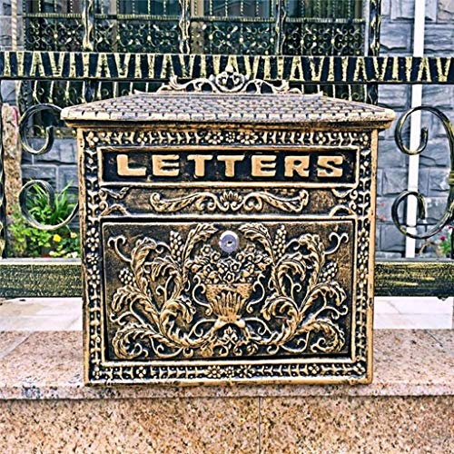 Mailbox Mail Box Lockable Letterbox Letter Wall Mounted Basket Mail Catcher Weatherproof Post Box Bronze 12.99in3.93in12.99in
