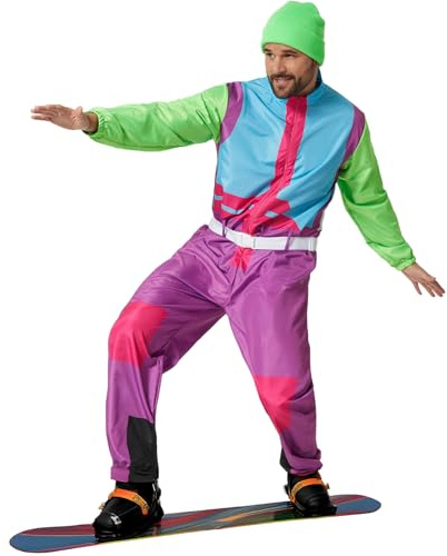 dressforfun Skianzug Herren, Ski Kostüm, Jogginganzug Kostüm Herren, Fasching, Kostüm Erwachsene, 90er Jahre Outfit, Apres Ski, Karneval Kostüm, Faschingskostüme Männer, 80er Jahre retro