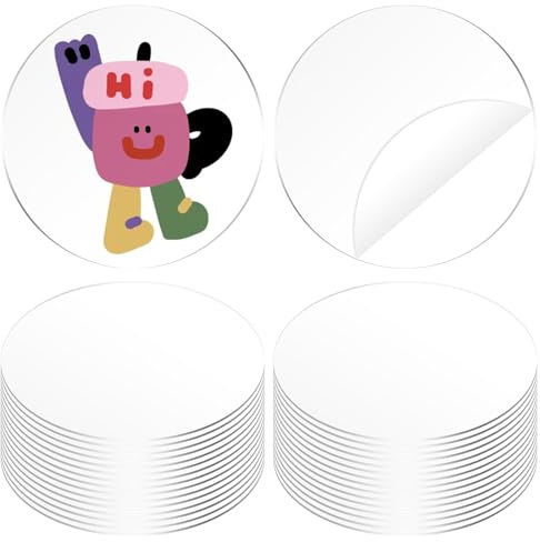 Glarks 30pcs 70mm Blank Clear Acryl Circle Disc Set, Runde Acryl Blanks Bulk, Circle Disc Ornament, Runde Blanks Scheiben für Gemälde, Kunsthandwerk