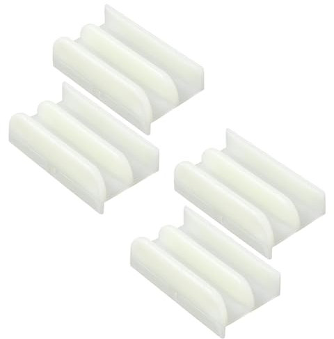 Rinteea M6219 Guide Inférieur de Porte de Douche Coulissante pour Porte de Douche Coulissante (à Suspendre par le Haut) Guide de Porte de Douche, Canaux de 1/2 Po, Paquet de 4
