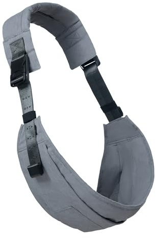 AUYEAZGO Toddler Carrier - Premium Cotton, Large Seat & Back Support, with Large Pocket, One Size Fits Most, Ideal for 6-48 Months (16-44 lbs), Gray, Regular Fits Up to 4XL