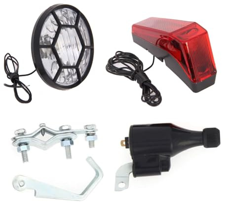 Dynamo Bike Light Set, Bike Lights LED Front Headlight & Rear Safety Tail Light for Bicycle Cycling Accessories, Night Riding Safety Indoor Outdoor Sport Accessory